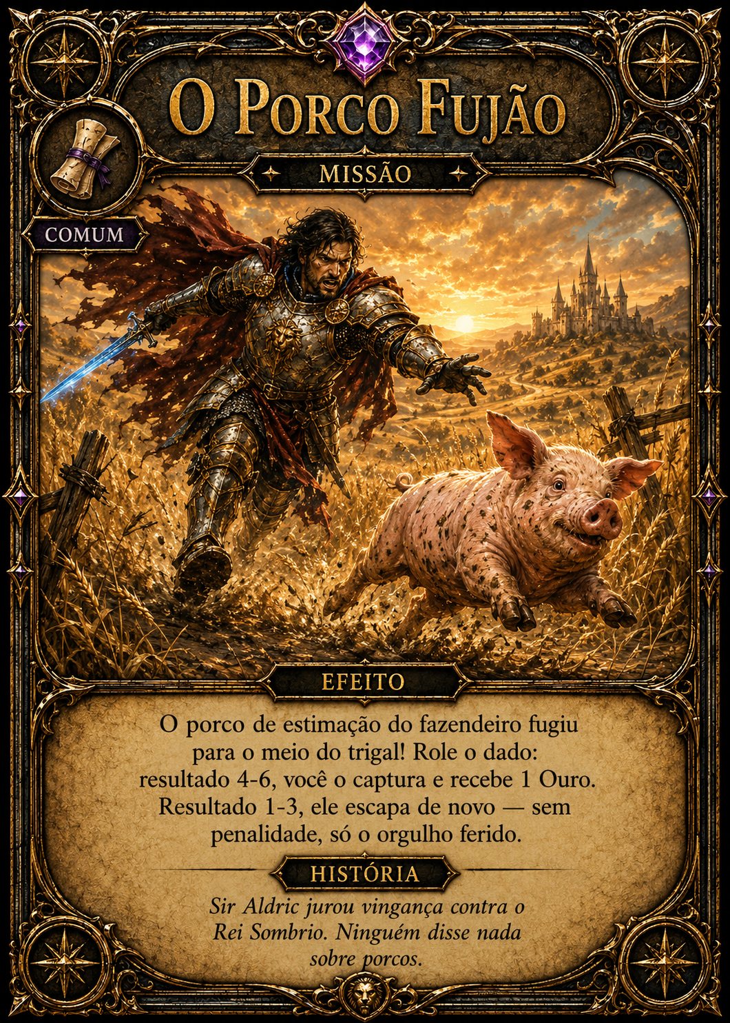 Carta de evento — O Porco Fujão