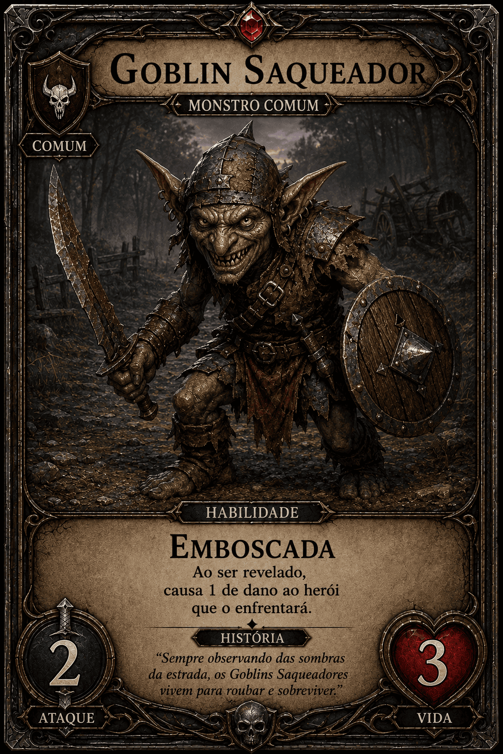 Carta Goblin Saqueador — Monstro