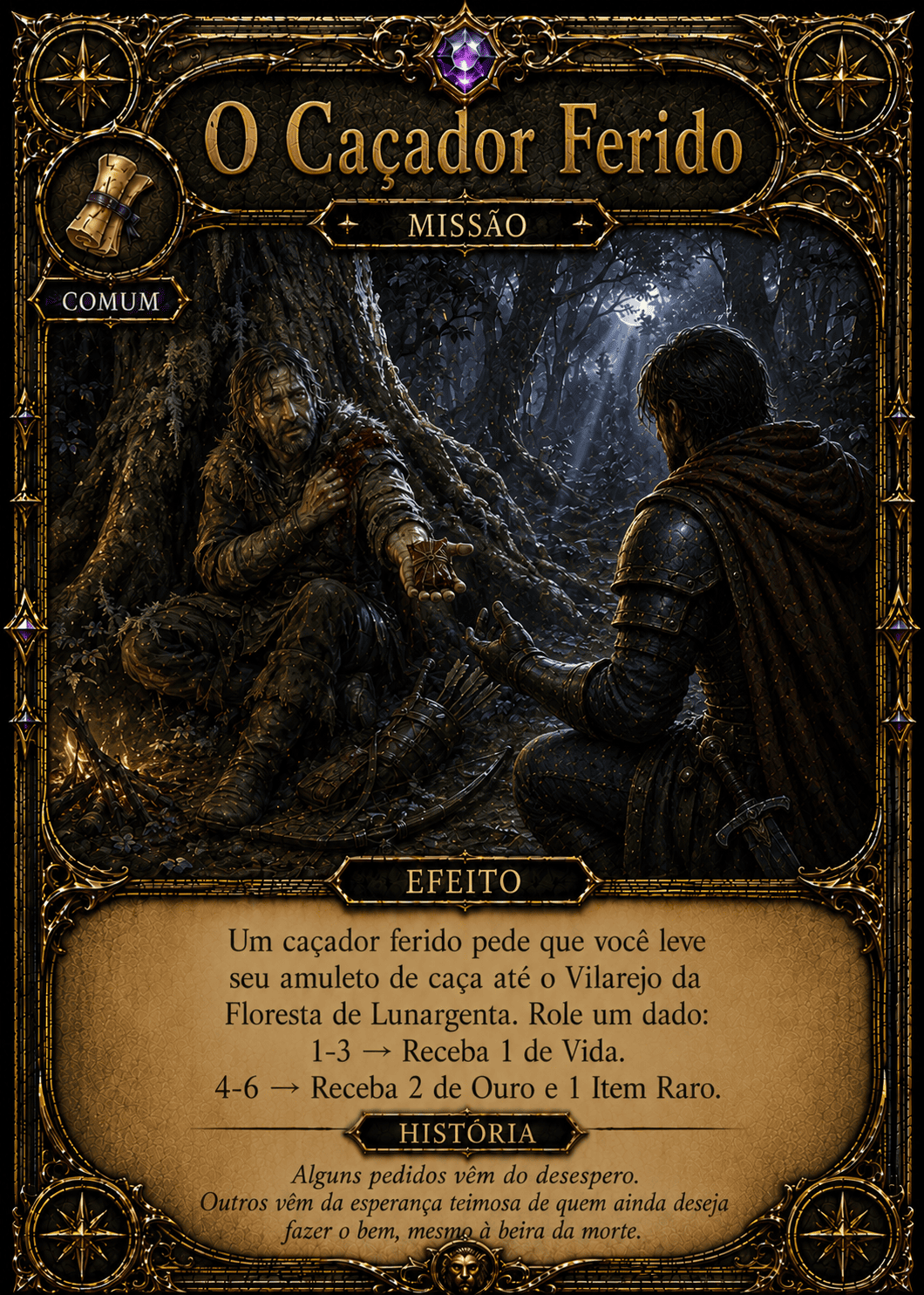 Carta de evento — O Caçador Ferido